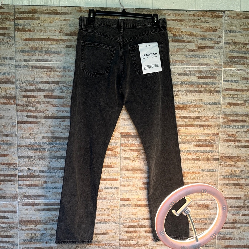 Frame Denim Charcoal Straight-Leg Jeans - Picture 3 of 5